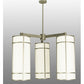 Meyda Lighting Cilindro 49" 3-Light Polished Nickel Jackson Hall Chandelier With White Statuario Idalight Shade