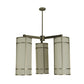 Meyda Lighting Cilindro 49" 3-Light Polished Nickel Jackson Hall Chandelier With White Statuario Idalight Shade