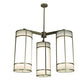 Meyda Lighting Cilindro 49" 3-Light Polished Nickel Jackson Hall Chandelier With White Statuario Idalight Shade