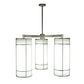 Meyda Lighting Cilindro 49" 3-Light Polished Nickel Jackson Hall Chandelier With White Statuario Idalight Shade
