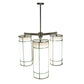 Meyda Lighting Cilindro 49" 3-Light Polished Nickel Jackson Hall Chandelier With White Statuario Idalight Shade