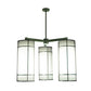 Meyda Lighting Cilindro 49" 3-Light Polished Nickel Jackson Hall Chandelier With White Statuario Idalight Shade
