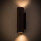 Meyda Lighting Cilindro 5" 2-Light Exterior Oil Rubbed Bronze Hayden Wall Sconce With Clear Shade Glass