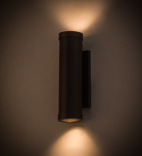 Meyda Lighting Cilindro 5" 2-Light Exterior Oil Rubbed Bronze Hayden Wall Sconce With Clear Shade Glass