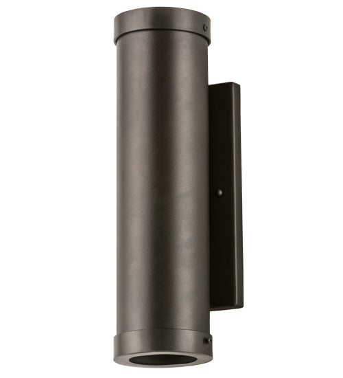 Meyda Lighting Cilindro 5" 2-Light Exterior Oil Rubbed Bronze Hayden Wall Sconce With Clear Shade Glass
