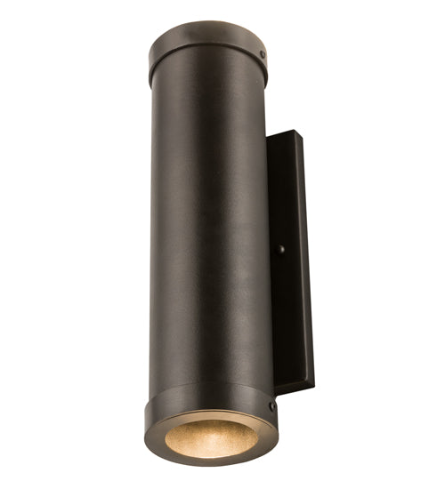 Meyda Lighting Cilindro 5" 2-Light Exterior Oil Rubbed Bronze Hayden Wall Sconce With Clear Shade Glass