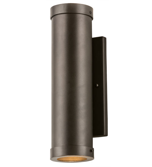 Meyda Lighting Cilindro 5" 2-Light Exterior Oil Rubbed Bronze Hayden Wall Sconce With Clear Shade Glass