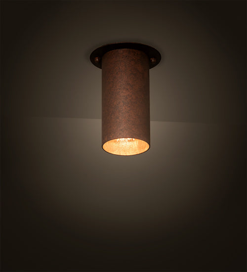 Meyda Lighting Cilindro 5" 2-Light Rusty Nail Camden Flush Mount Light