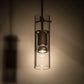 Meyda Lighting Cilindro 5" Antique Copper Golpe Mini Pendant Light With Clear Shade Glass