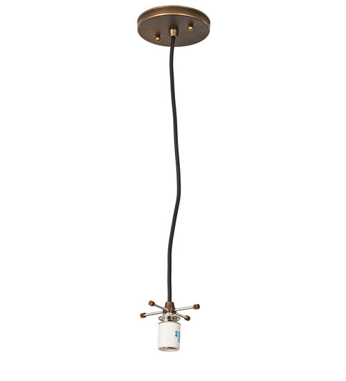 Meyda Lighting Cilindro 5" Antique Copper Mini Pendant Light With White Shade Glass