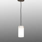 Meyda Lighting Cilindro 5" Antique Copper Mini Pendant Light With White Shade Glass