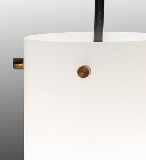 Meyda Lighting Cilindro 5" Antique Copper Mini Pendant Light With White Shade Glass