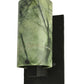 Meyda Lighting Cilindro 5" Black Wall Sconce With Light Dark Green Jadestone Shade