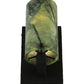 Meyda Lighting Cilindro 5" Black Wall Sconce With Light Dark Green Jadestone Shade