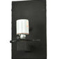Meyda Lighting Cilindro 5" Black Wall Sconce With Light Dark Green Jadestone Shade