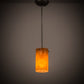 Meyda Lighting Cilindro 5" Brushed Nickel Mini Pendant Light With Ambra Siena Idalight Shade Glass
