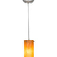 Meyda Lighting Cilindro 5" Brushed Nickel Mini Pendant Light With Ambra Siena Idalight Shade Glass