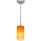 Meyda Lighting Cilindro 5" Brushed Nickel Mini Pendant Light With Ambra Siena Idalight Shade Glass