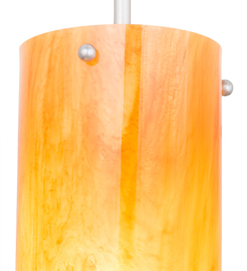 Meyda Lighting Cilindro 5" Brushed Nickel Mini Pendant Light With Ambra Siena Idalight Shade Glass