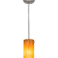Meyda Lighting Cilindro 5" Brushed Nickel Mini Pendant Light With Ambra Siena Idalight Shade Glass