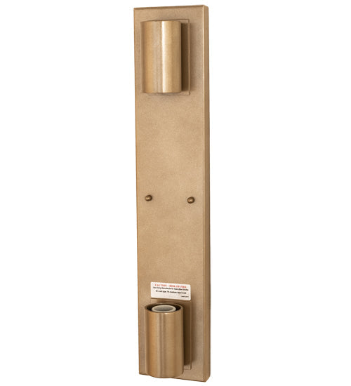 Meyda Lighting Cilindro 5" Champagne Metallic Pipette Wall Sconce With Clear Reeded Shade Glass