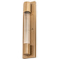 Meyda Lighting Cilindro 5" Champagne Metallic Pipette Wall Sconce With Clear Reeded Shade Glass