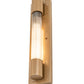 Meyda Lighting Cilindro 5" Champagne Metallic Pipette Wall Sconce With Clear Reeded Shade Glass