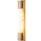 Meyda Lighting Cilindro 5" Champagne Metallic Pipette Wall Sconce With Clear Reeded Shade Glass