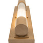 Meyda Lighting Cilindro 5" Champagne Metallic Pipette Wall Sconce With Clear Reeded Shade Glass