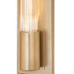Meyda Lighting Cilindro 5" Champagne Metallic Pipette Wall Sconce With Clear Reeded Shade Glass