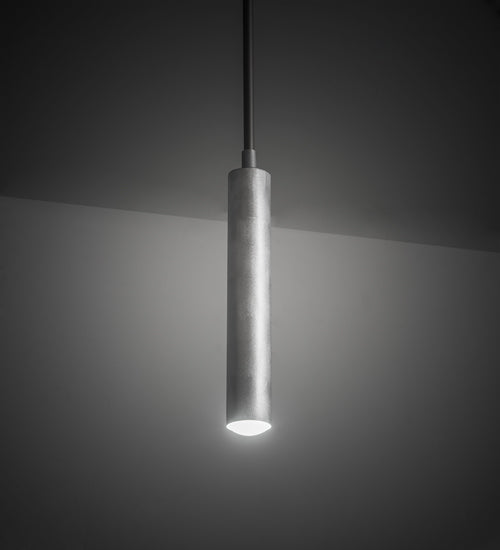 Meyda Lighting Cilindro 5" Etched Aluminum & Nickel Powder Coat Mini Pendant Light With Statuario Idalight Shade