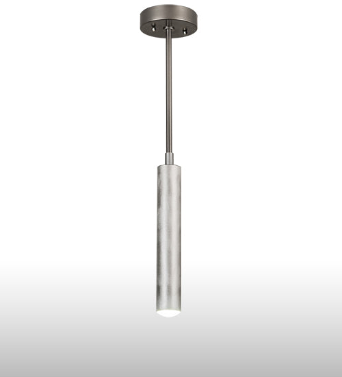 Meyda Lighting Cilindro 5" Etched Aluminum & Nickel Powder Coat Mini Pendant Light With Statuario Idalight Shade