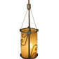 Meyda Lighting Cilindro 5" Golden Bronze Sorbonn Mini Pendant Light With Avorio Amber Shade Glass