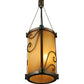 Meyda Lighting Cilindro 5" Golden Bronze Sorbonn Mini Pendant Light With Avorio Amber Shade Glass