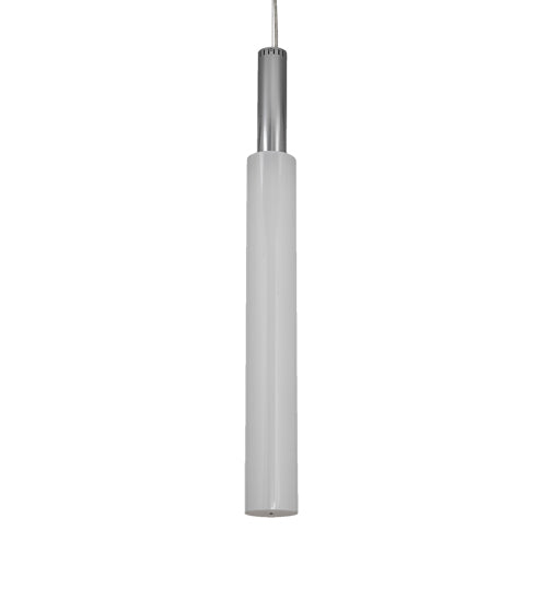 Meyda Lighting Cilindro 5" LED Extreme Chrome Fenykard Mini Pendant Light With White Statuario Idalight Shade
