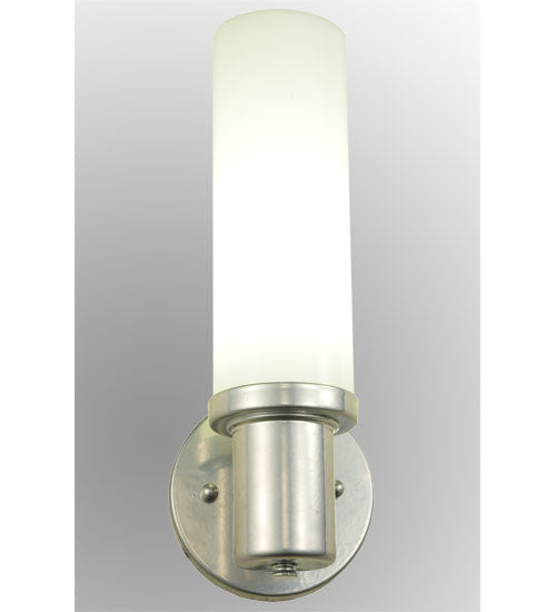 Meyda Lighting Cilindro 5" LED Extreme Chrome West Chester Wall Sconce With White Statuario Idalight Shade Glass