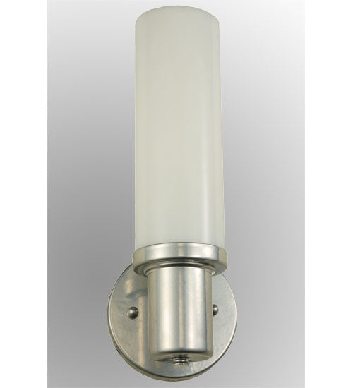 Meyda Lighting Cilindro 5" LED Extreme Chrome West Chester Wall Sconce With White Statuario Idalight Shade Glass