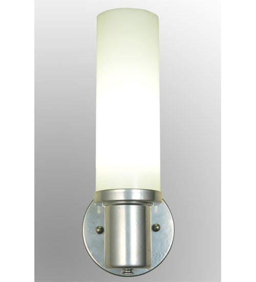 Meyda Lighting Cilindro 5" LED Extreme Chrome West Chester Wall Sconce With White Statuario Idalight Shade Glass