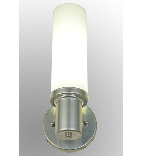 Meyda Lighting Cilindro 5" LED Extreme Chrome West Chester Wall Sconce With White Statuario Idalight Shade Glass