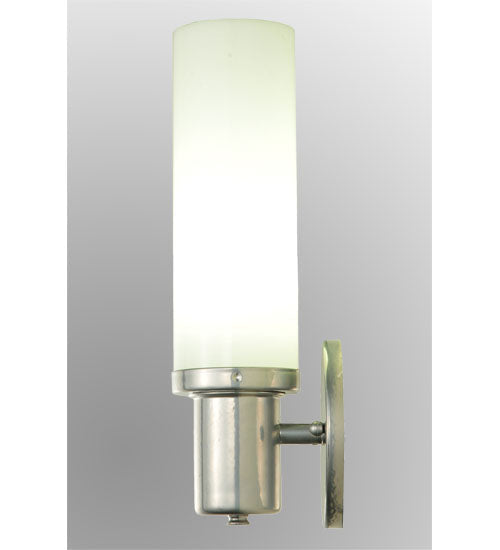 Meyda Lighting Cilindro 5" LED Extreme Chrome West Chester Wall Sconce With White Statuario Idalight Shade Glass