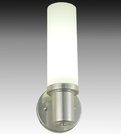 Meyda Lighting Cilindro 5" LED Extreme Chrome West Chester Wall Sconce With White Statuario Idalight Shade Glass