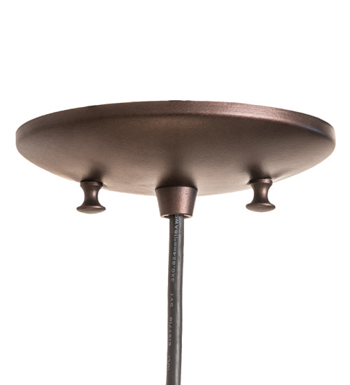 Meyda Lighting Cilindro 5" Mahogany Bronze Mini Pendant Light With Green Jadestone Shade