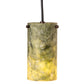 Meyda Lighting Cilindro 5" Mahogany Bronze Mini Pendant Light With Green Jadestone Shade
