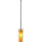 Meyda Lighting Cilindro 5" Oil Rubbed Bronze Agoura Mini Pendant Light With Clear and Amber Shade Glass