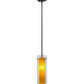 Meyda Lighting Cilindro 5" Oil Rubbed Bronze Agoura Mini Pendant Light With Clear and Amber Shade Glass