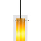 Meyda Lighting Cilindro 5" Oil Rubbed Bronze Agoura Mini Pendant Light With Clear and Amber Shade Glass