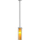 Meyda Lighting Cilindro 5" Oil Rubbed Bronze Agoura Mini Pendant Light With Clear and Amber Shade Glass