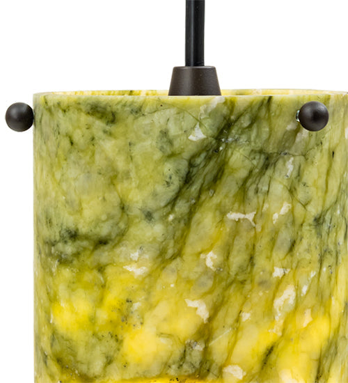 Meyda Lighting Cilindro 5" Oil Rubbed Bronze Mini Pendant Light With Green Jadestone Shade