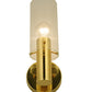 Meyda Lighting Cilindro 5" Polished Brass Wall Sconce With Clear Shade Glass