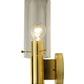 Meyda Lighting Cilindro 5" Polished Brass Wall Sconce With Clear Shade Glass